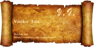 Vasko Ida névjegykártya